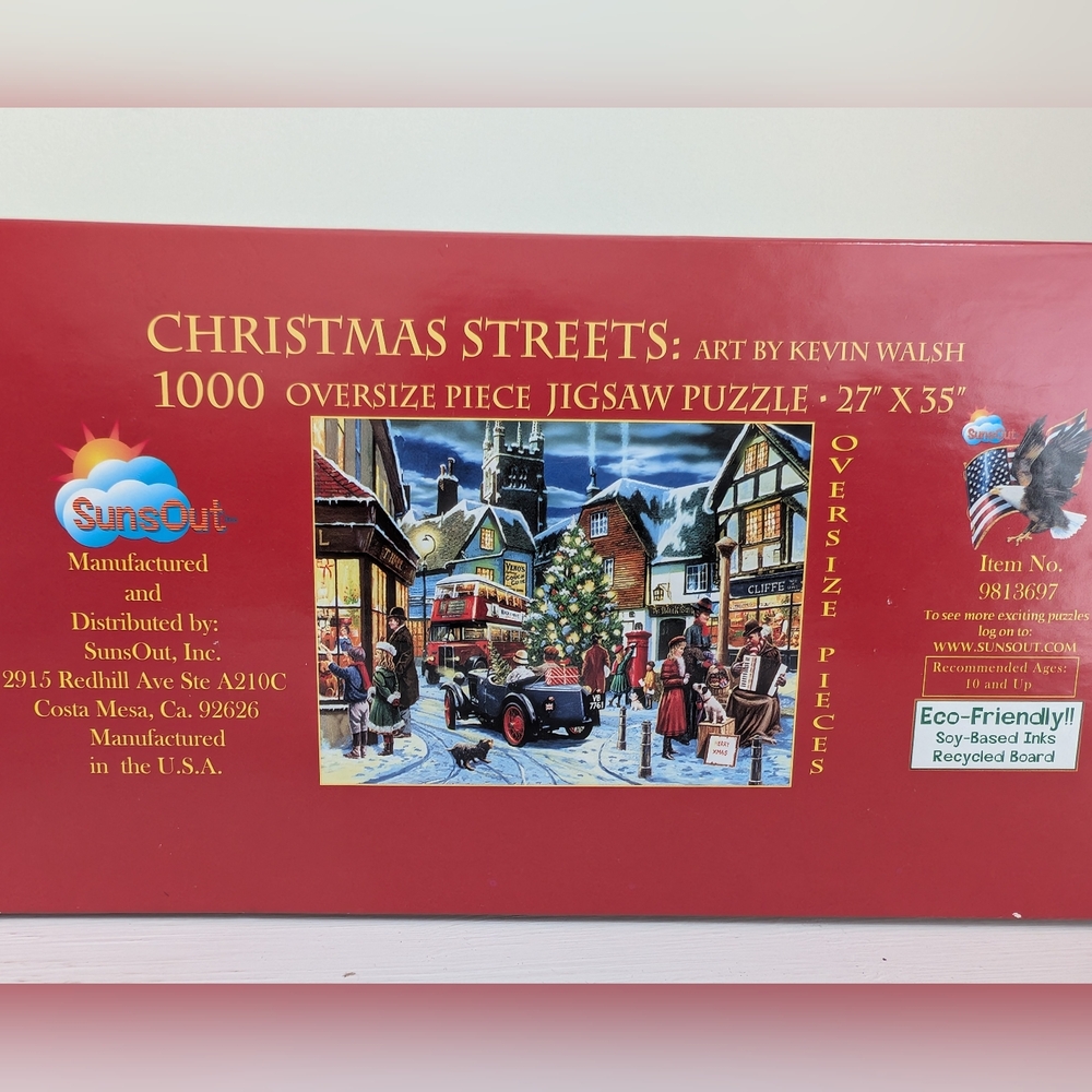BUNDLE 3 Christmas Holiday Jigsaw Puzzle 1000 PC Fireside Dog Cat London Streets - Picture 11 of 15